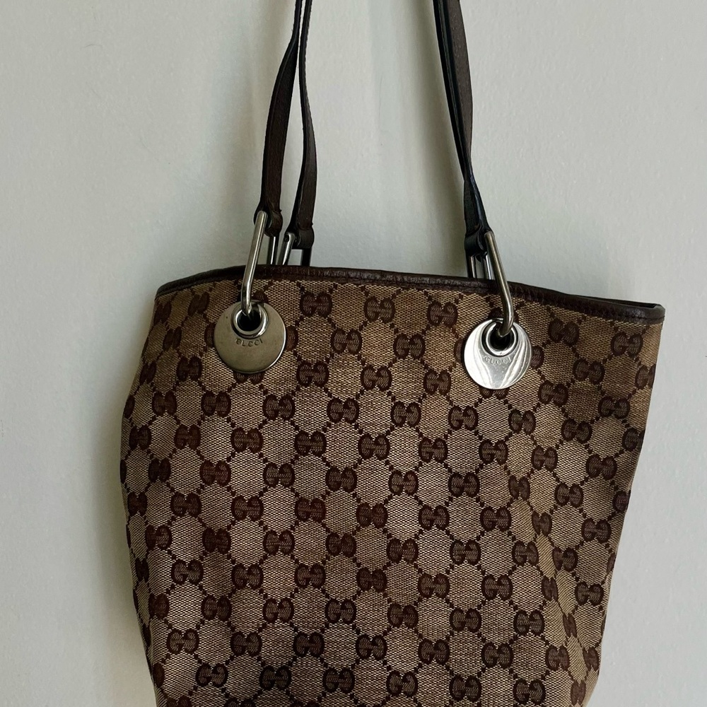 Gucci Brown Monogram Canvas Tote